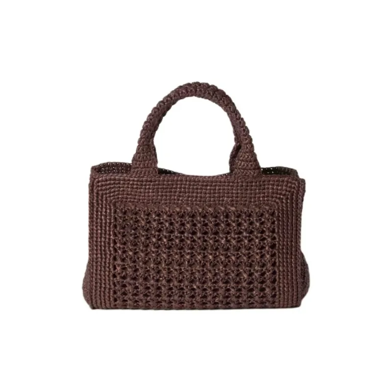 MIU MIU Synthetic Raffia Shoulder Bag, Crossbody Bag, Handbag Women's Dark Brown-2