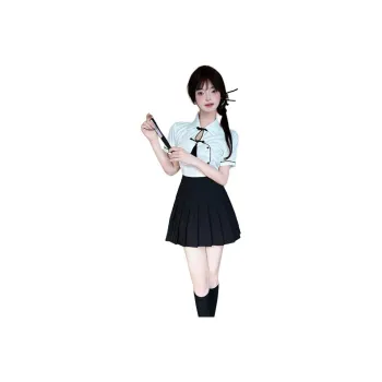 DGMZ Uniforms Women's White Shirt+Black Skirt Clothing Set