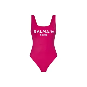 BALMAIN Logo Printed One Piece Swimsuit