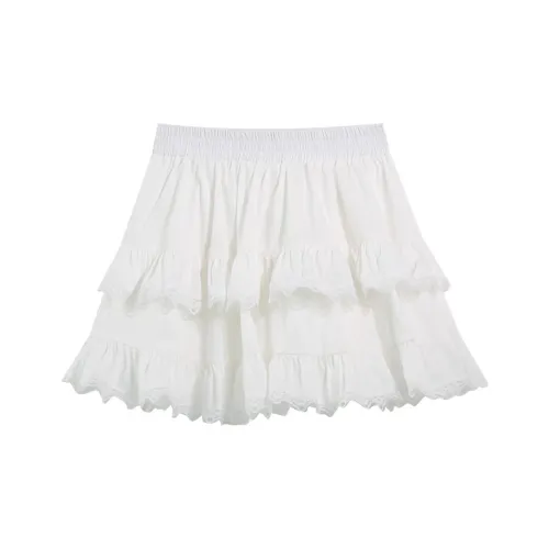 COVER TIME Casual Short Skirts Women's White