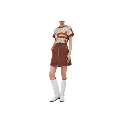 HERMES Casual Short Skirts Women's Brown