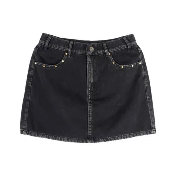 A21 Denim Short Skirts Women's Black Gray