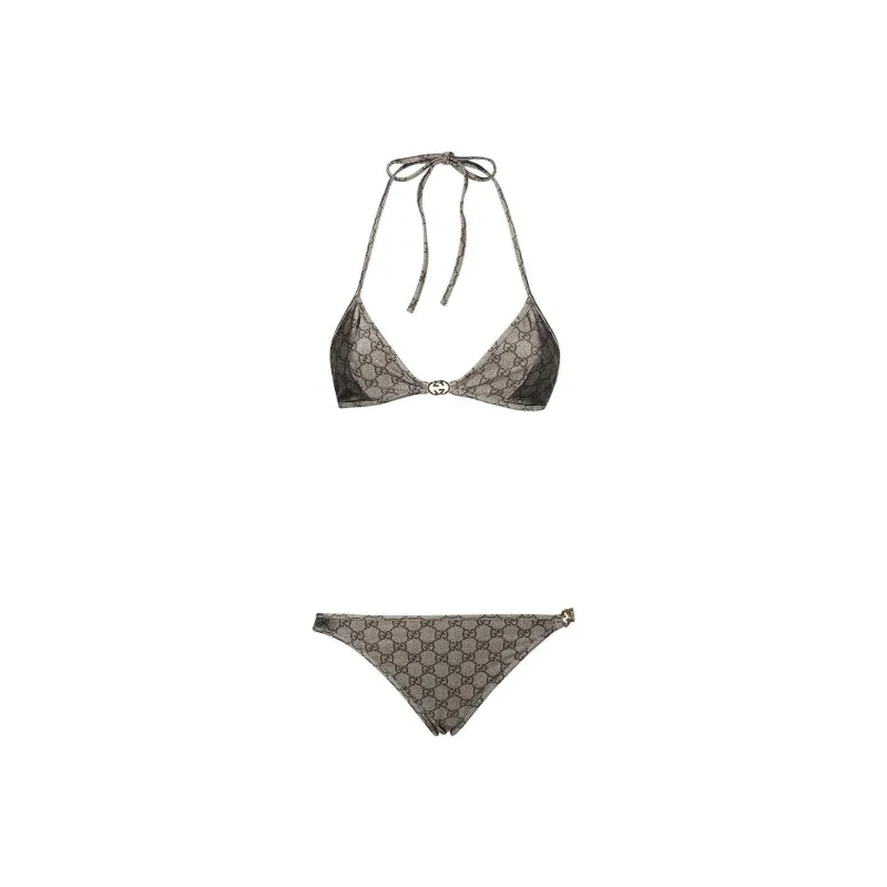 GUCCI Gg Stretch Jersey Bikini Beige-0