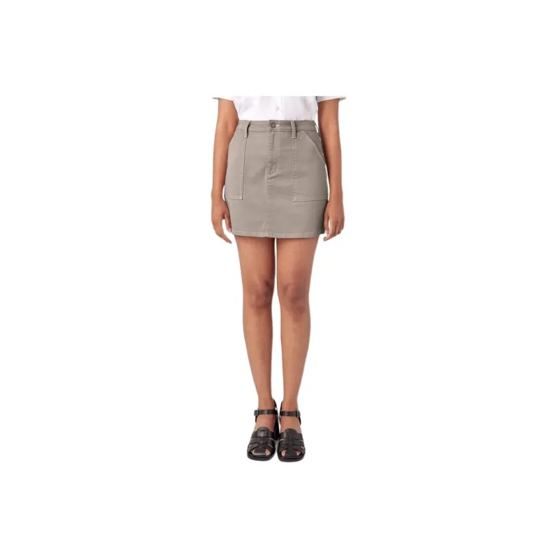 Dickies High Waisted Carpenter Skirt Denim Short Skirts Women's Gray-0