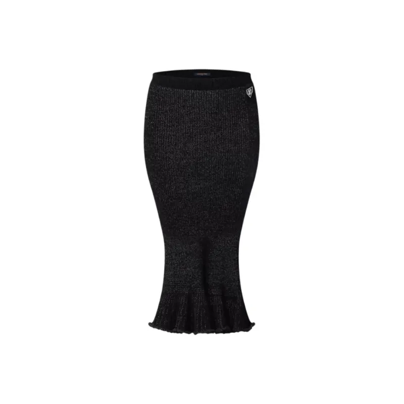 LOUIS VUITTON Flared Hem Ribbed Knit Skirt-0
