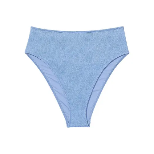 Victoria's Secret PINK HIGH-WAIST CHEEKY BIKINI BOTTOM / Swimming Shorts Women's Denim Blue