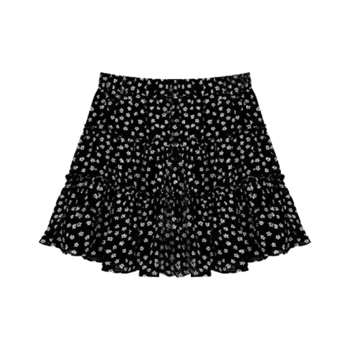 MJB Casual Short Skirts Women's Black Floral