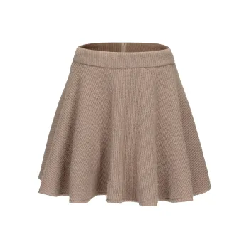 CHIWAWAMEME Casual Short Skirts Women's Oat Milk Tea