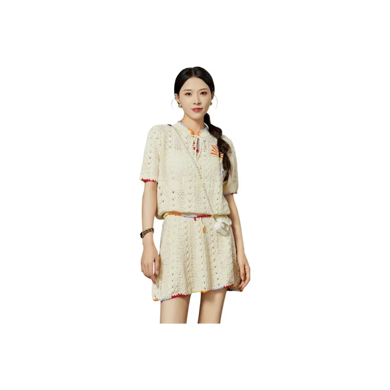Weekly Casual Short Skirts Women's Ecru-0
