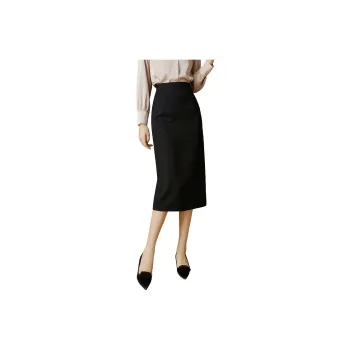 Late White Casual Long Skirts Women's Black