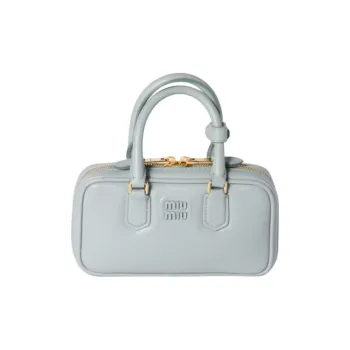 MIU MIU Arcadie Series Leather One Shoulder Handbag Mini Women's Blue