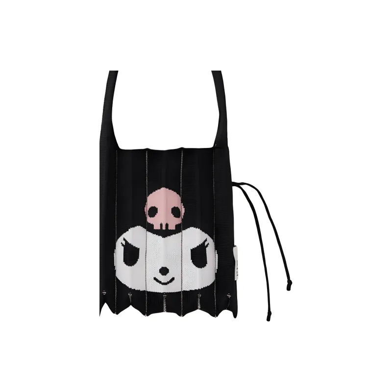 JOSEPH&STACEY Kuromi Collaboration Polyester One Shoulder Handbag Small Size Women's Black-2