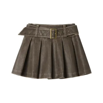 ANDREA MARTIN Casual Short Skirts Women's Coffee