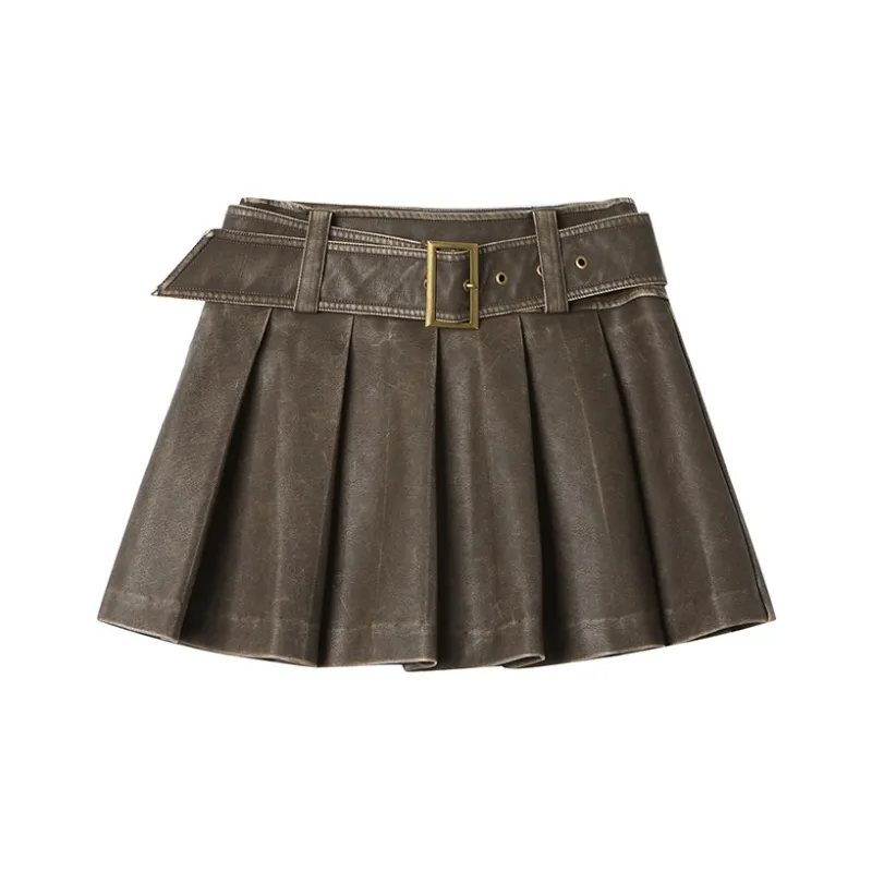 ANDREA MARTIN Casual Short Skirts Women's Coffee-0