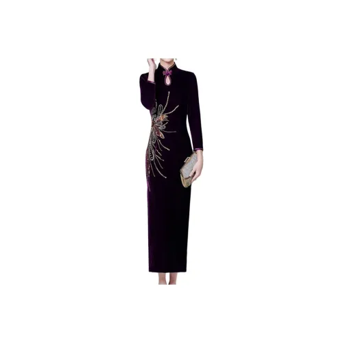 Mapping Cheongsam Women's Purple