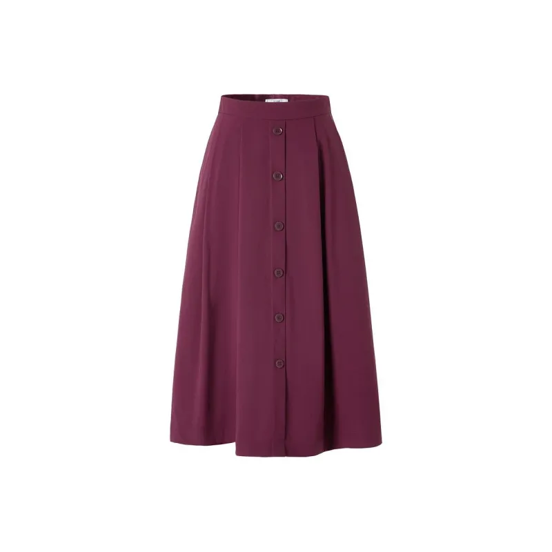 JZ. ANNAKRO Casual Long Skirts Women's Burgundy-0