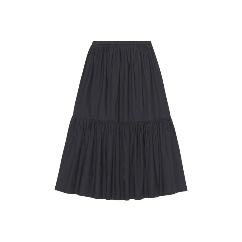 GANNI SS24 Casual Long Skirt Women's Black-0