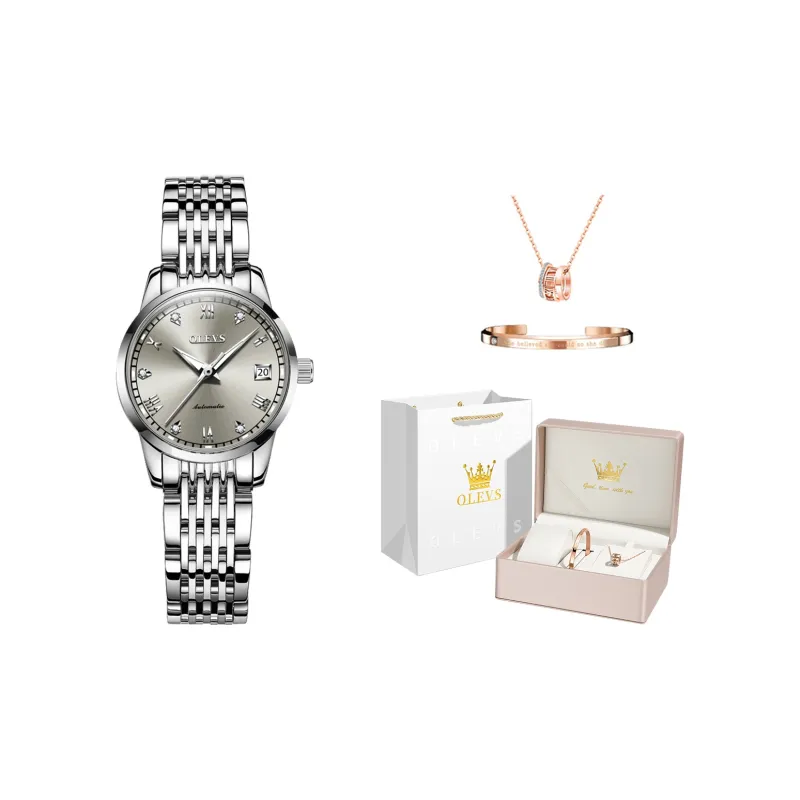 OLEVS Minimalist Series Mechanical Movement Watch Women's Watch White Dial-11