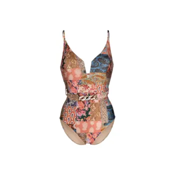 Zimmermann Patchwork One-Piece Swimsuit