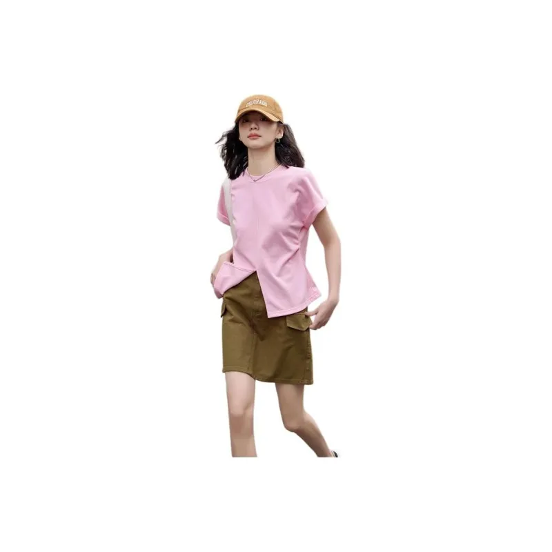 【dme】 Denim Short Skirts Women's Antumn Leaves Yellow-0