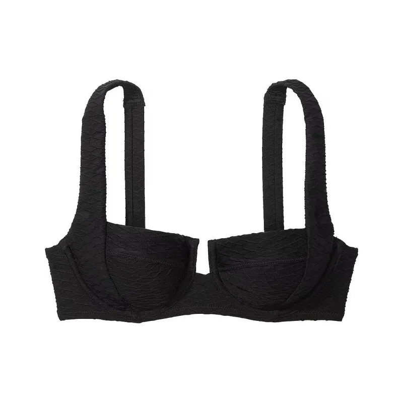 Victoria's Secret PINK Mix & Match Full Coverage Bikini Top / Black Bikini Women's Black-0