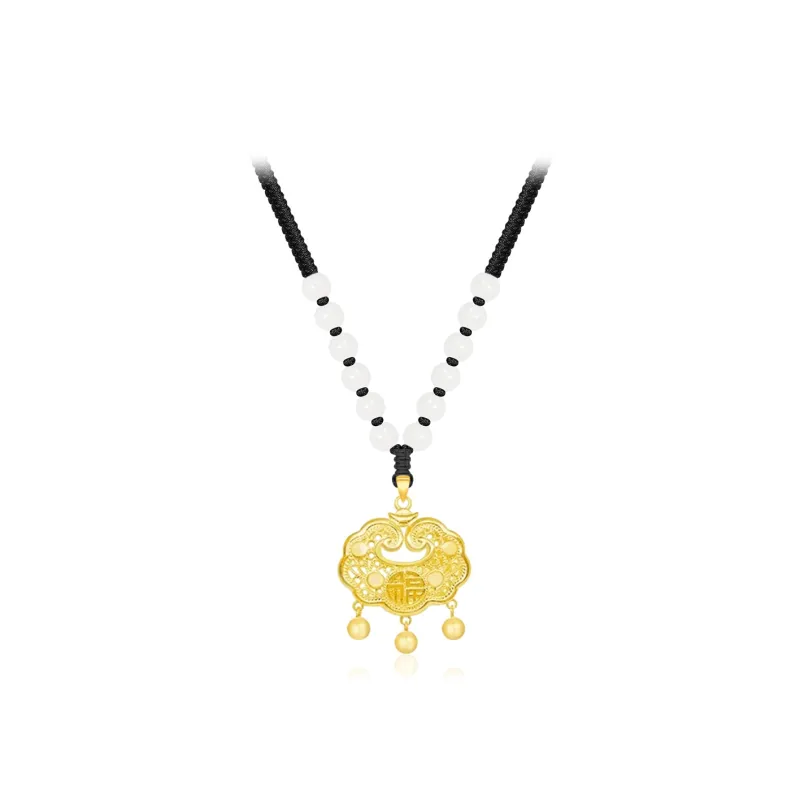 Cuz Strange Intention White Jade Bodhi Necklaces Unisex-2