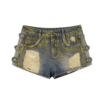I'M ONE Denim Shorts Women's Vintage Gilded Denim Blue