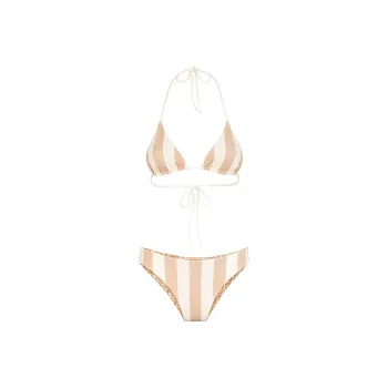 FENDI Striped Halterneck Two-Piece Swimsuit