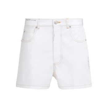 MARNI High Waist Floral Printed Denim Shorts