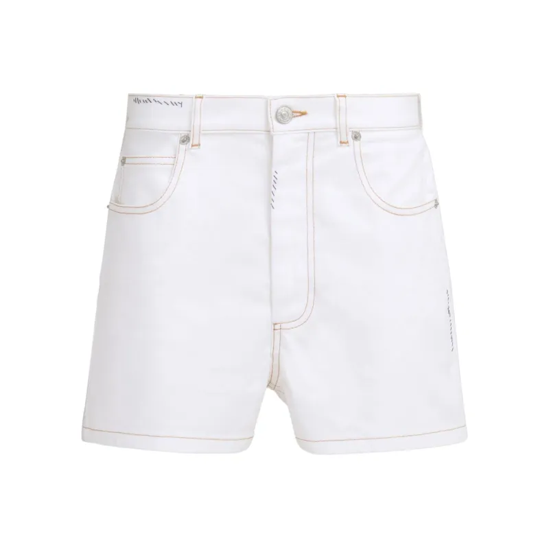 MARNI High Waist Floral Printed Denim Shorts-0
