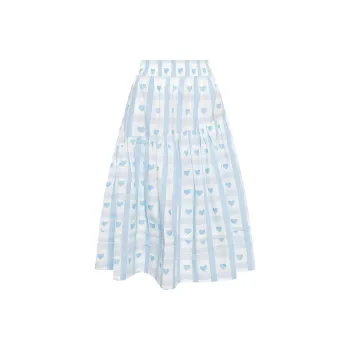 Story Mfg Casual Long Skirts Women's Light Blue