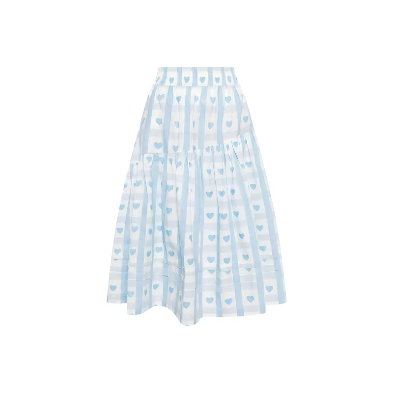 Story Mfg Casual Long Skirts Women's Light Blue-0