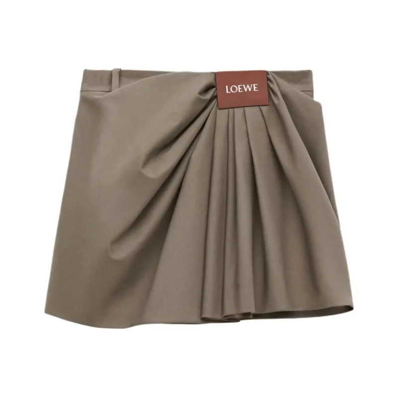 LOEWE SS25 Casual Short Skirts Women's Khaki Brown-0