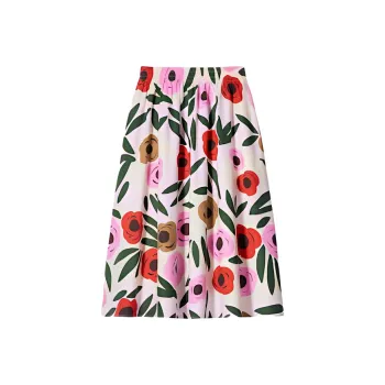 Marimekko X UNIQLO Marimekko Co brand Casual Long Skirts Women's Pink