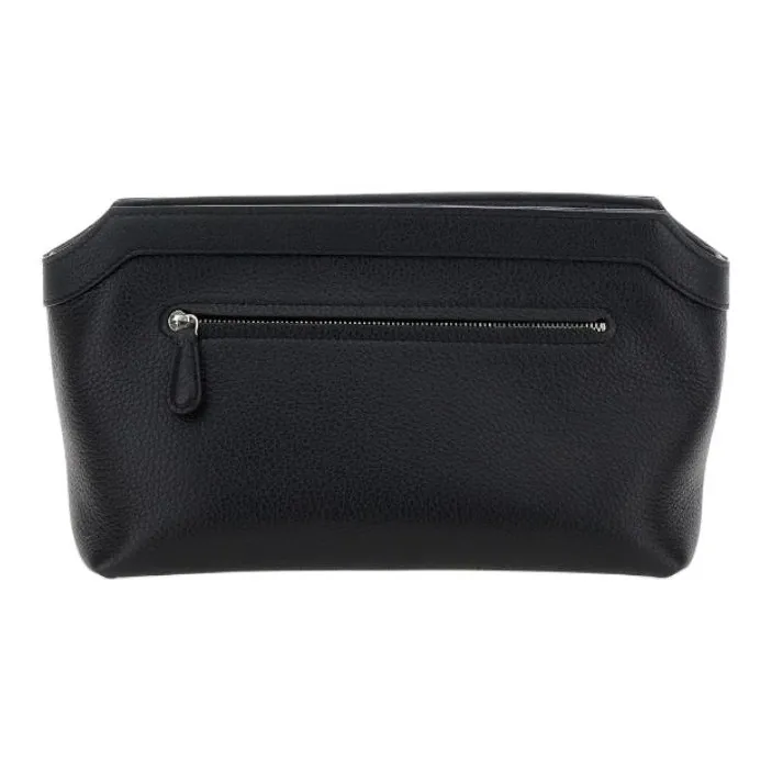 THE ROW Coarse Grain Leather Wallet Women's Black-3