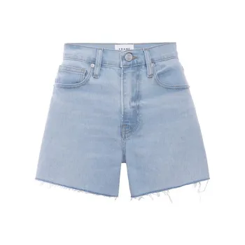 FRAME Le Brigette Raw-Cut Hem Denim Shorts