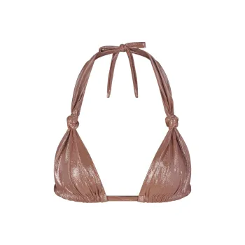 SKIMS LIQUID SHINE SWIM KNOTTED MICRO TRIANGLE TOP Bikini Women's Cinnamon