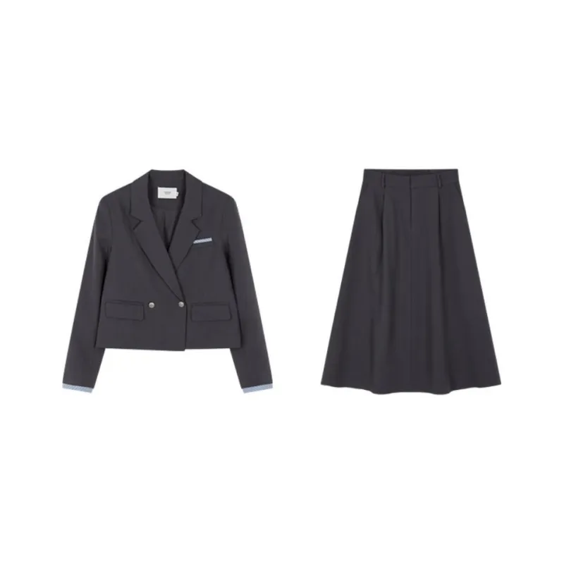 Mo Han Yi Mei Skirt Set Women's Medium Gray-0
