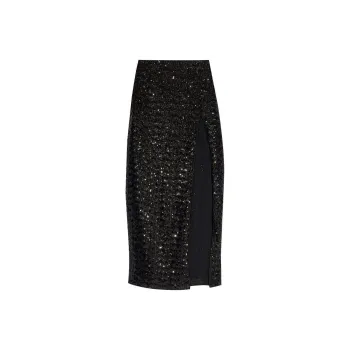 Oséree High waisted Sequin embellished Midi Skirt