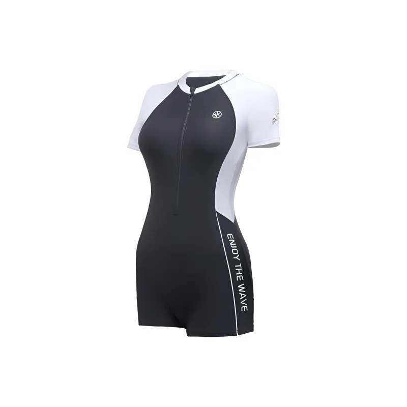 ZOKE One Piece Swimsuits Women's Dark Gray/White-0