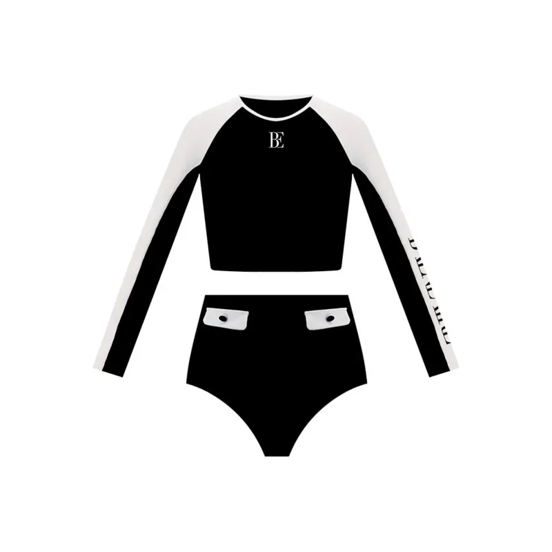 BALNEAIRE Little Black Dress Two Piece Swimsuits Women's Black/White-0