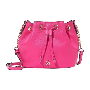 Victoria's Secret PU Bucket Bag, Shoulder Bag Medium Size Women's Pink/Silver