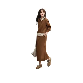 Mo Han Yi Mei Skirt Set Women's Coffee