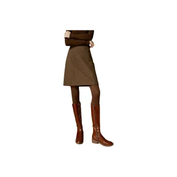 Late White Casual Short Skirts Women's Coffee