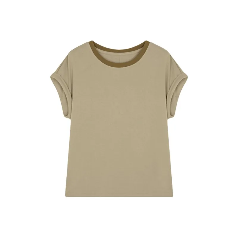 Mo Han Yi Mei T Shirt Women's Khaki Green-0