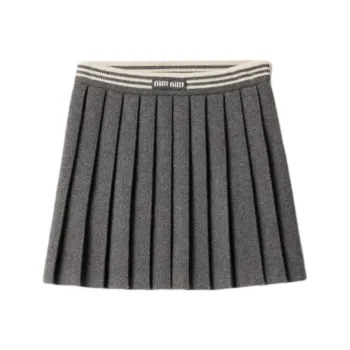 MIU MIU Pleated Knitted Mini Skirt