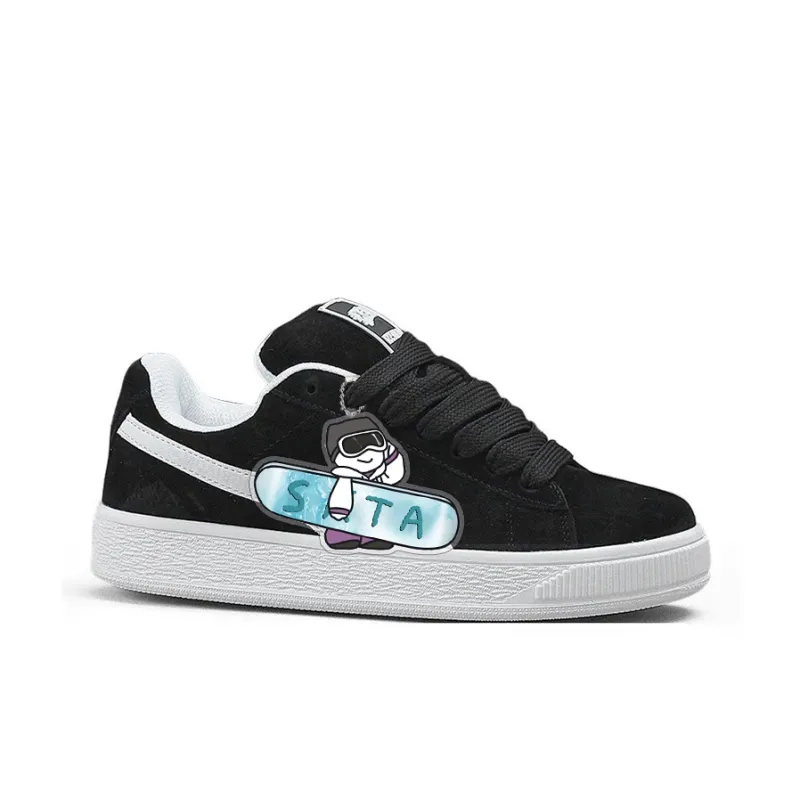 Snow Know The Answer SKTA Anti Slip Wear Resistant Low Top Skateboard Shoes Unisex Black-5
