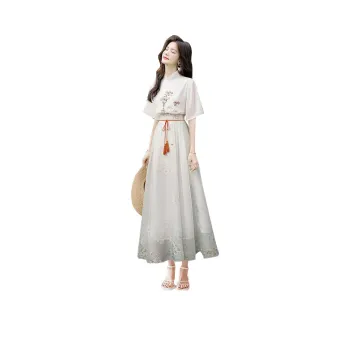 Cypress House Skirt Set Women's White+Beige Gray Gradient