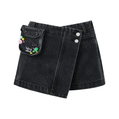 Valeria Obbaco Denim Shorts Women's Gray