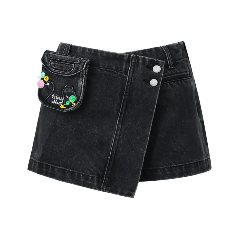 Valeria Obbaco Denim Shorts Women's Gray-0